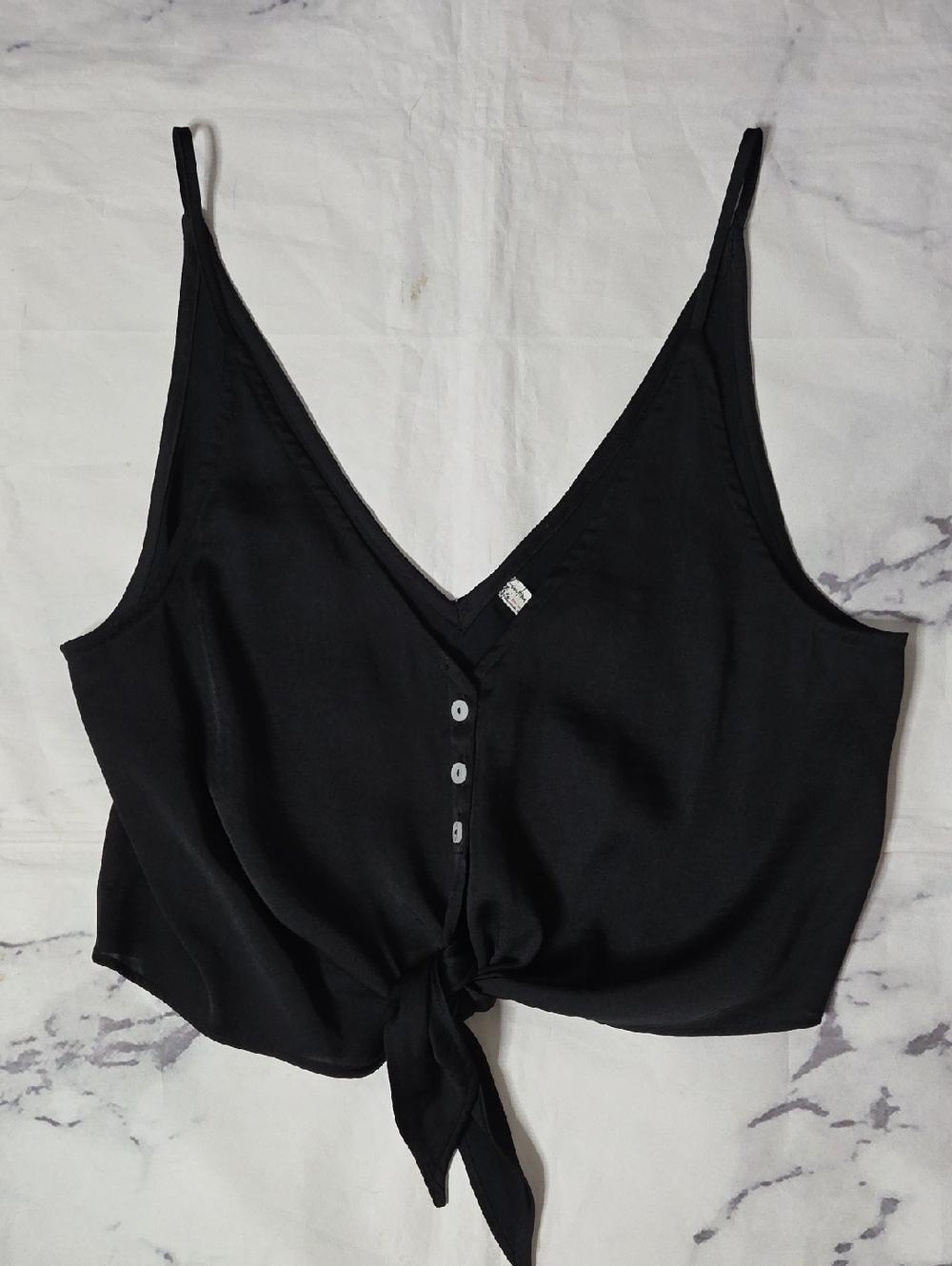 Intimately By Free People Two Tie For You Black Tank/brami
